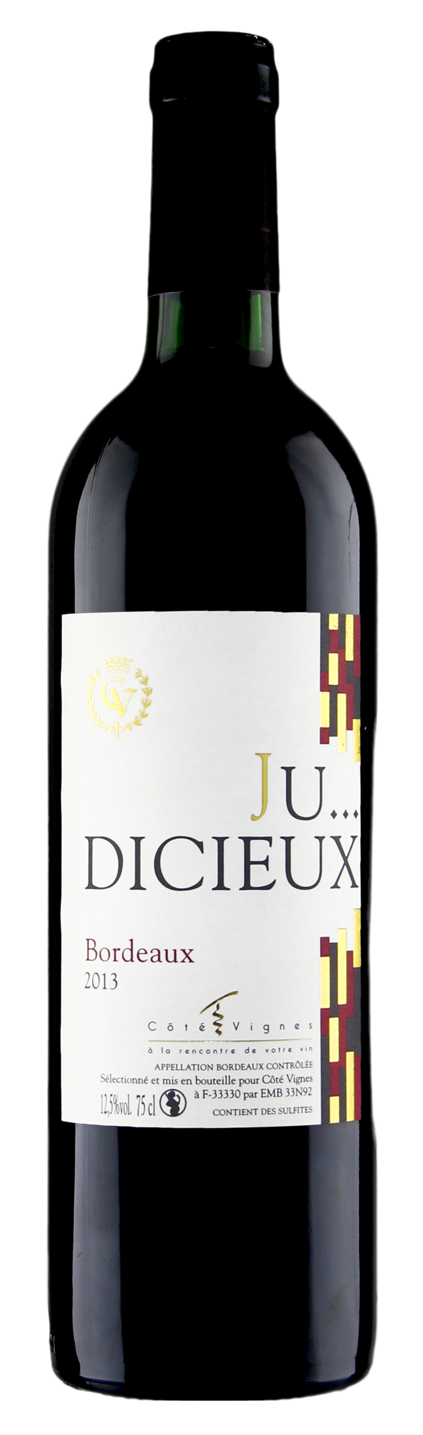 JU...DICIEUX Bordeaux Rouge AOC 2018 Maison Côté Vignes